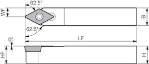 SDNCN 1010JX07, Indexable Turning Toolholder SDNCN 1010JX07, Indexable Turning Toolholder