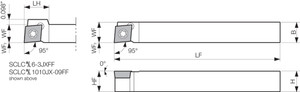 SCLCL 1010JX06FF, Indexable Turning Toolholder SCLCL 1010JX06FF, Indexable Turning Toolholder