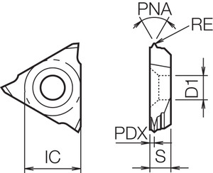 TT 43ER200M PR1115 Grade PVD Carbide, Indexable Threading Insert
