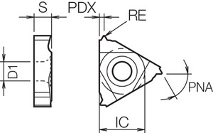 11 IL100ISOPR15 PR1115 Grade PVD Carbide, Indexable Threading Insert