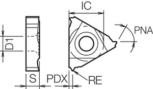 16 EL075ISO PR1115 Grade PVD Carbide, Indexable Threading Insert