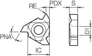 11 IRA55PR15 PR1115 Grade PVD Carbide, Indexable Threading Insert