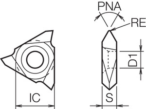 TT 43R5503 PR1115 Grade PVD Carbide, Indexable Threading Insert