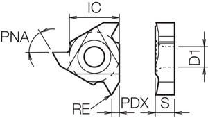 22 ERN55 PR1115 Grade PVD Carbide, Indexable Threading Insert
