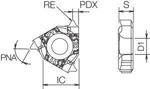 16 IR14BSPTTF PR1115 Grade PVD Carbide, Indexable Threading Insert