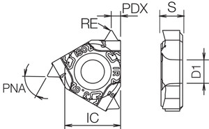 16 IR125ISOTF PR1115 Grade PVD Carbide, Indexable Threading Insert