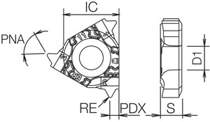 16 ER14WTF PR1115 Grade PVD Carbide, Indexable Threading Insert