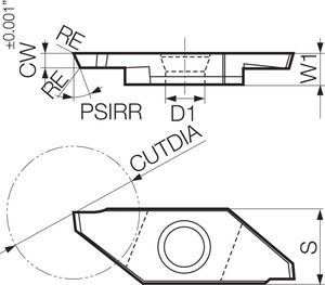 TKF 16L200NB20DR PR1535 Grade PVD Carbide, Indexable Cut-Off Insert TKF 16L200NB20DR PR1535 Grade PVD Carbide, Indexable Cut-Off Insert