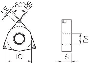 WNGA 433S00525ME KBN05M Grade CBN, Indexable Turning Insert WNGA 433S00525ME KBN05M Grade CBN, Indexable Turning Insert