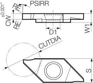 TKF 12L100NB PR1535 Grade PVD Carbide, Indexable Cut-Off Insert TKF 12L100NB PR1535 Grade PVD Carbide, Indexable Cut-Off Insert