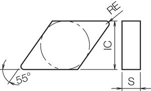 DNG 452T00625AA A66N Grade Ceramic, Indexable Turning Insert