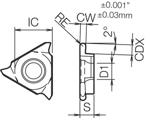 GBA 43R100050R PV7040 Grade PVD Cermet, Indexable Grooving Insert