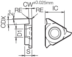 GBA 32L100005 PV7040 Grade PVD Cermet, Indexable Grooving Insert