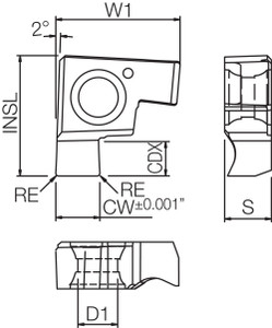 GE R120005A PR1225 Grade PVD Carbide, Indexable Grooving Insert