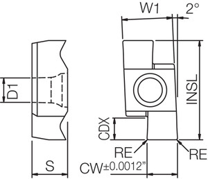 GE L400020D PR1225 Grade PVD Carbide, Indexable Grooving Insert