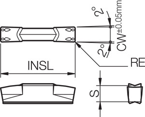 GMM 8030080MW PR905 Grade PVD Carbide, Indexable Grooving Insert