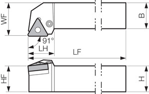 PTGNR 1212F11, Indexable Turning Toolholder PTGNR 1212F11, Indexable Turning Toolholder