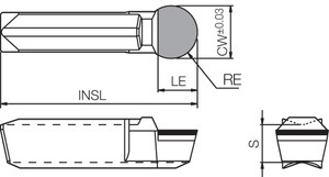 GMGW 603030R KPD001 Grade PCD, Indexable Grooving Insert GMGW 603030R KPD001 Grade PCD, Indexable Grooving Insert