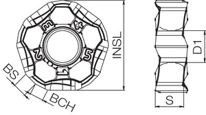 PNEU 1205ANERGL PR1810 Grade PVD Carbide, Indexable Milling Insert PNEU 1205ANERGL PR1810 Grade PVD Carbide, Indexable Milling Insert