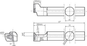 S20KKTTXL16, External Threading Toolholder S20KKTTXL16, External Threading Toolholder
