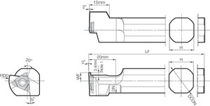 S19KKGBFL16, External Grooving Toolholder S19KKGBFL16, External Grooving Toolholder
