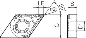 DNGM 432S00325BB1 KBN25M Grade CBN, Indexable Turning Insert