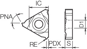 16ER 19BSPT TC60 Grade Uncoated Cermet, Indexable Threading Insert