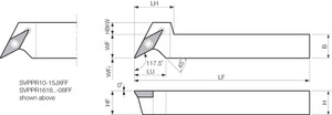 SVPPR 1616JX08FF, Indexable Turning Toolholder SVPPR 1616JX08FF, Indexable Turning Toolholder