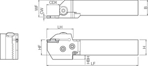 KGDR 12X3T10S, External Grooving Toolholder KGDR 12X3T10S, External Grooving Toolholder