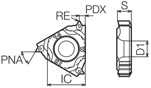 16 IR14WTQ PR1515 Grade PVD Carbide, Indexable Threading Insert