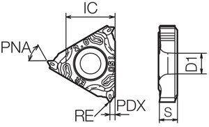 16 ER100ISOTQ PR1535 Grade PVD Carbide, Indexable Threading Insert