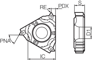 16 IR11BSPTTQ PR1515 Grade PVD Carbide, Indexable Threading Insert