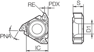 11 IR14BSPTTQ PR1515 Grade PVD Carbide, Indexable Threading Insert
