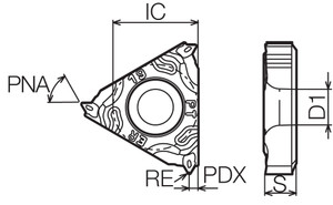 16 ER11BSPTTQ PR1515 Grade PVD Carbide, Indexable Threading Insert