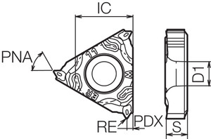 16 ER11WTQ PR1515 Grade PVD Carbide, Indexable Threading Insert