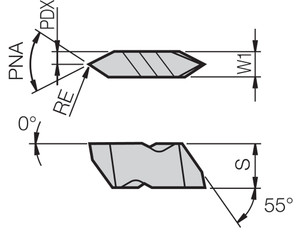 KCT 2R TC60 Grade Uncoated Cermet, Indexable Threading Insert