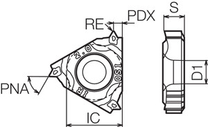 16 IR125ISOTQ PR1535 Grade PVD Carbide, Indexable Threading Insert