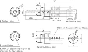 EZH 08019CT120, Adjustable Coolant-Through Micro Bar Sleeve