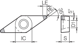 VBGW 331T00315ME KBN25M Grade CBN, Indexable Turning Insert