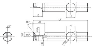 S20KSVUBL11 External Sleeve, Indexable Turning Round Shank Toolholder S20KSVUBL11 External Sleeve, Indexable Turning Round Shank Toolholder