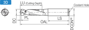 SS1000DRA250M3, DRA Magic Drill 0.9843-1.0039" Cutting Diameter, 3xD, Replaceable Tip Drill SS1000DRA250M3, DRA Magic Drill 0.9843-1.0039" Cutting Diameter, 3xD, Replaceable Tip Drill