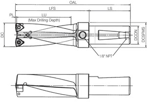 CD1178XL, Coremaster CoreDrill 1.1780" Cutting Diameter, Indexable Insert Drill