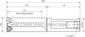 CD0990, Coremaster CoreDrill 0.9900" Cutting Diameter, Indexable Insert Drill
