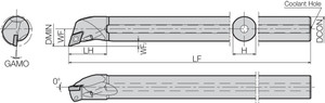 A25SSDQCR1130AE Right-Hand, Positive Rake, Coolant-Through Boring Bar A25SSDQCR1130AE Right-Hand, Positive Rake, Coolant-Through Boring Bar