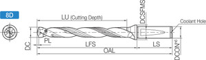 SF0625DRA130M8, DRA Magic Drill 0.5118-0.5311" Cutting Diameter, 8xD, Replaceable Tip Drill SF0625DRA130M8, DRA Magic Drill 0.5118-0.5311" Cutting Diameter, 8xD, Replaceable Tip Drill