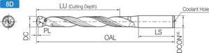 SS12DRA115M8, DRA Magic Drill 11.50-11.99mm Cutting Diameter, 8xD, Replaceable Tip Drill SS12DRA115M8, DRA Magic Drill 11.50-11.99mm Cutting Diameter, 8xD, Replaceable Tip Drill