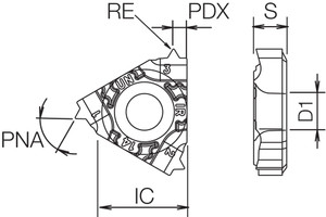 16 IR18UNTF PR1115 Grade PVD Carbide, Indexable Threading Insert 16 IR18UNTF PR1115 Grade PVD Carbide, Indexable Threading Insert