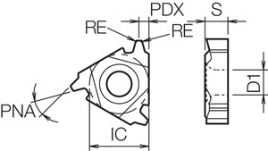 16 IR200TR PR1115 Grade PVD Carbide, Indexable Threading Insert 16 IR200TR PR1115 Grade PVD Carbide, Indexable Threading Insert