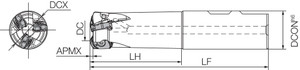 MFH 25W25042T, MFH-Max, Standard Length Shank, High-Feed End Mill MFH 25W25042T, MFH-Max, Standard Length Shank, High-Feed End Mill