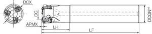 MFH 35S32044T, MFH-Max, Oversize Shank, High-Feed End Mill MFH 35S32044T, MFH-Max, Oversize Shank, High-Feed End Mill